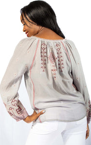 Johnny Was Avaline Marrakesh Embroidered Top